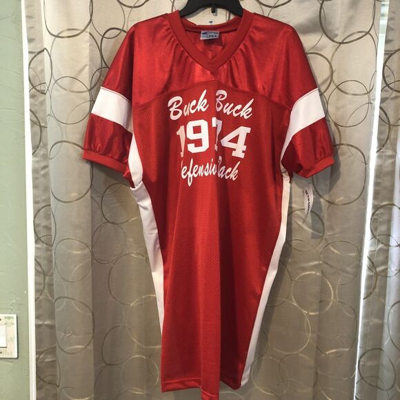 Champro Buck Buck 1974 Defensive Back 2XL  Football Jersey Red White Vintage - Picture 3 of 9